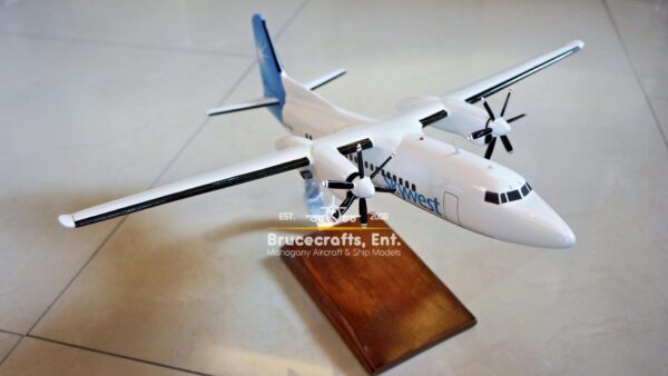 Model of Fokker 50 Skywest with detailed craftsmanship.